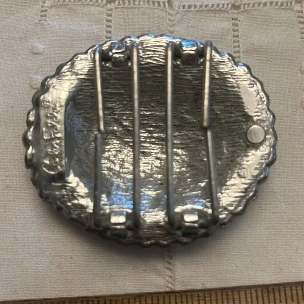 🖤 Vintage Carlos Falchi Belt Buckle – Ornate Metal Design